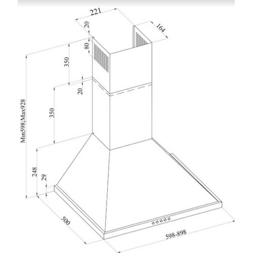 Davoline Απορροφητήρας Καμινάδα KOS HPC 60cm Inox