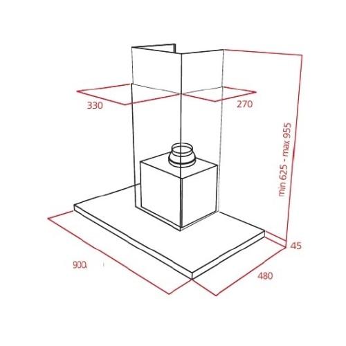 Teka Απορροφητήρας Καμινάδα Τοίχου DSJ 980 Inox 90 cm