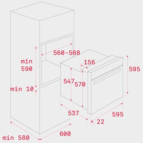Teka Φούρνος Ανω Πάγκου Εντοιχιζόμενος WISH HLB 840 P Πυρολυτικός 