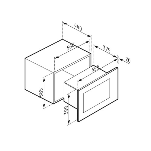 Pyramis Εντοιχιζόμενος Φούρνος Μικροκυμάτων 30 Inox (034011301)