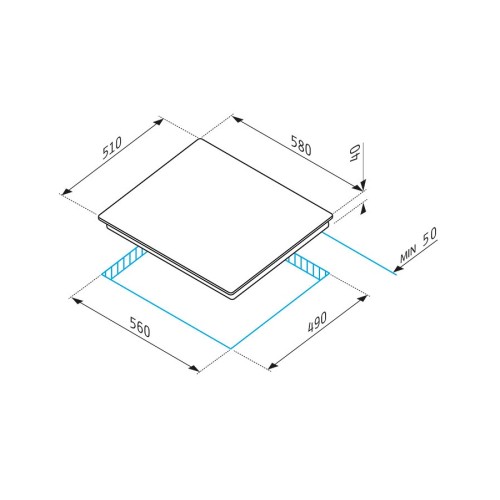 Pyramis Αυτόνομη Κεραμική Εστία 58HL 536 White (030061301)
