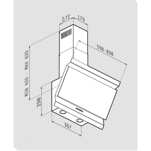Pyramis Απορροφητήρας Τζάκι Eleganto 90cm (065033001)