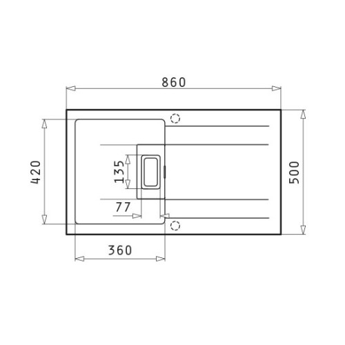 Pyramis Νεροχύτης Ένθετος Pyragranite Kartesio 1B 1D 86x50 Beige (070053411)