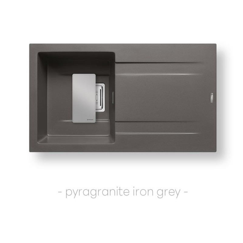 Pyramis Νεροχύτης Pyragranite Kartesio 1B 1D 86x50 Iron Grey (070053711)