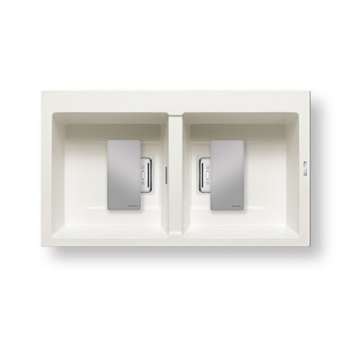 Pyramis Νεροχύτης Ένθετος Pyragranite Kartesio 2B 86x50 Snow (070053811)