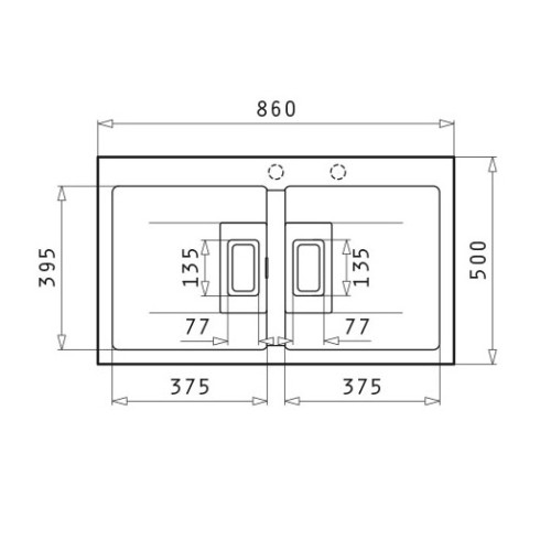 Pyramis Νεροχύτης Ένθετος Pyragranite Kartesio 2B 86x50 Beige (070054011)