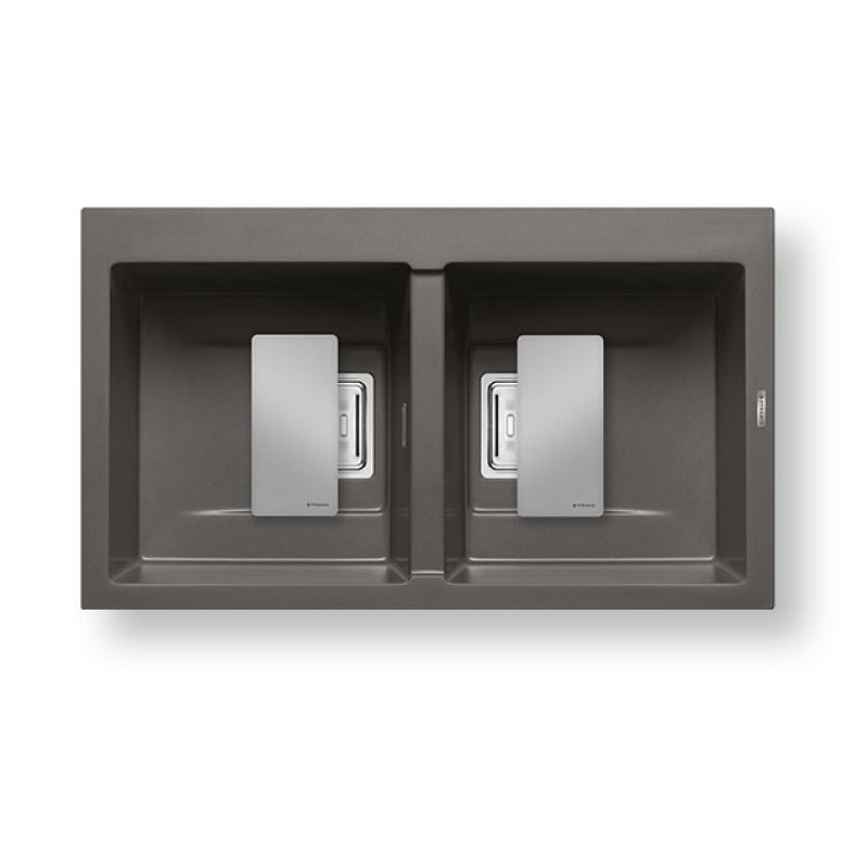 Pyramis Νεροχύτης Ένθετος Pyragranite Kartesio 2B 86x50 Iron Grey (070054311)