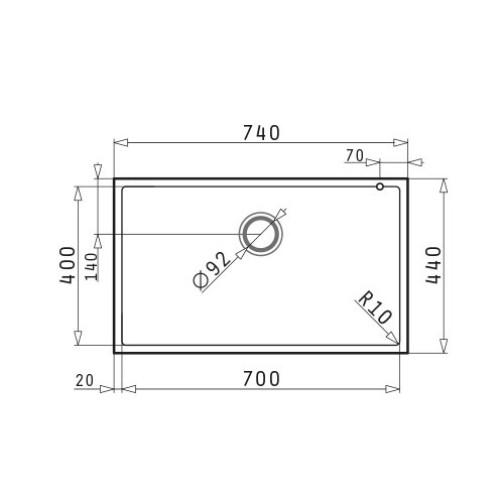 Pyramis Νεροχύτης Υποκαθήμενος Pyragranite Tetragon 1B 70x40 Carbon (070068411)