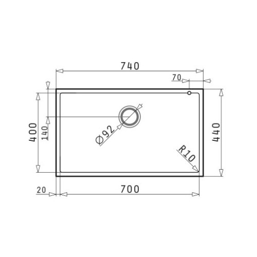 Pyramis Νεροχύτης Υποκαθήμενος Pyragranite Tetragon 1B 70x40 Iron Grey (070068811)