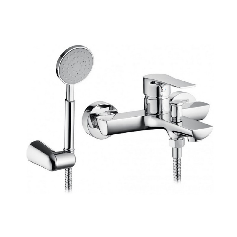 Pyramis Αναμεικτική Επίτοιχη Μπαταρία Λουτρού με Σετ Ντους Majesta (090924801)