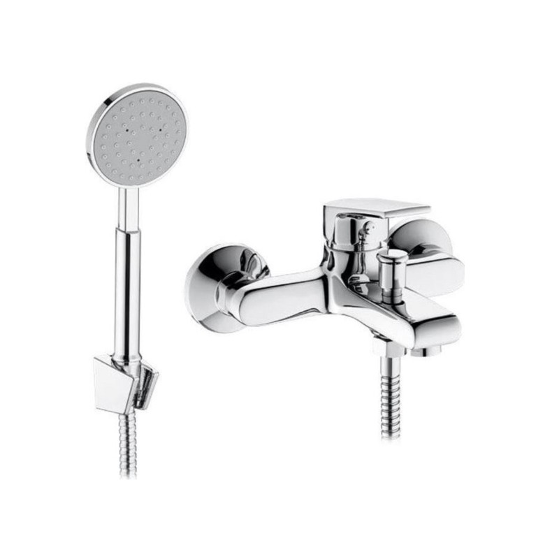 Pyramis Αναμεικτική Επίτοιχη Μπαταρία Λουτρού με Σετ Ντους Vigoro (090925101)