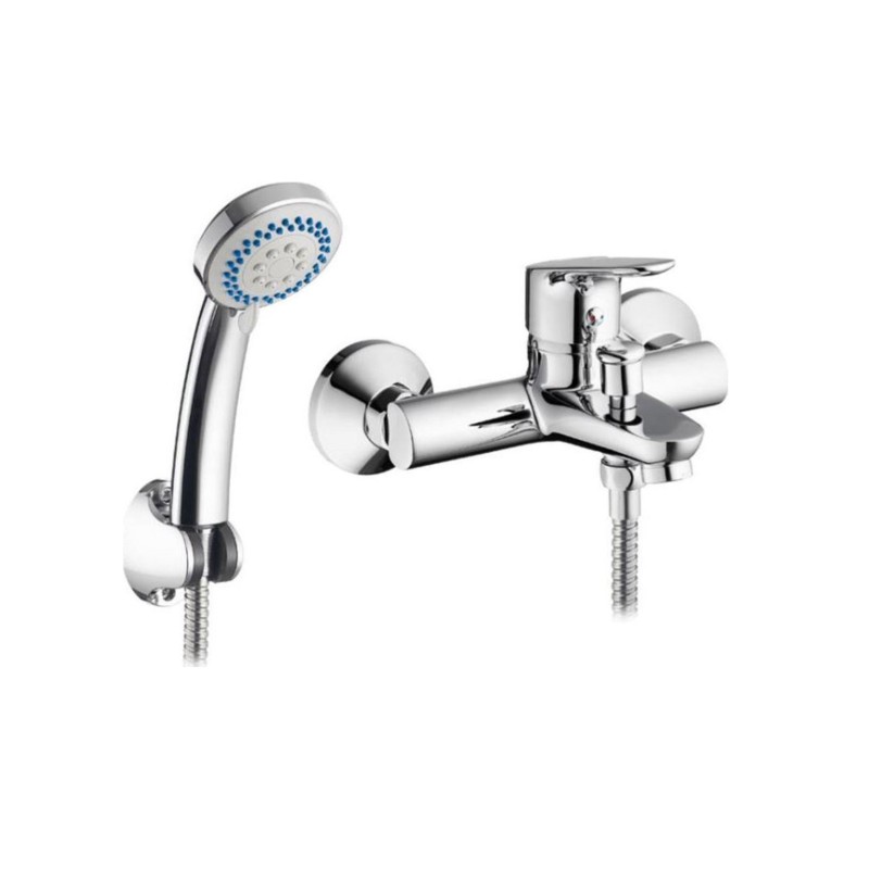 Pyramis Αναμεικτική Επίτοιχη Μπαταρία Λουτρού με Σετ Ντους Tella (090925601)