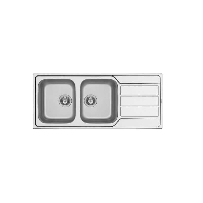 Pyramis Νεροχύτης Ένθετος Σατινέ Αντιστρεφόμενος Athena Extra 2B 1D 116x50 (107163101)