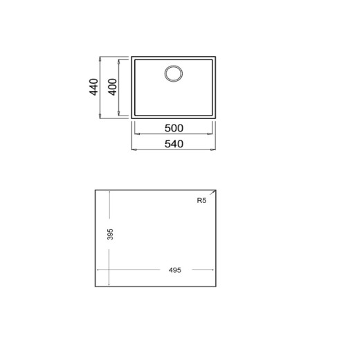 Teka Νεροχύτης Υποκαθήμενος, συνθετικός γρανίτης SQUARE 50.40 TG Avena Beige(N.421.AB)