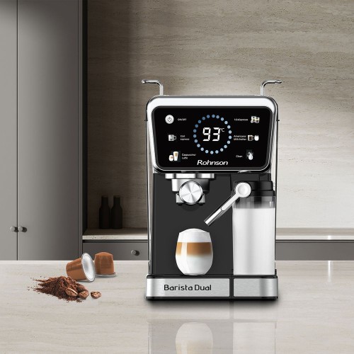 Rohnson Αυτόματη Μηχανή Espresso Barista Dual R-98082 1350W 20bar