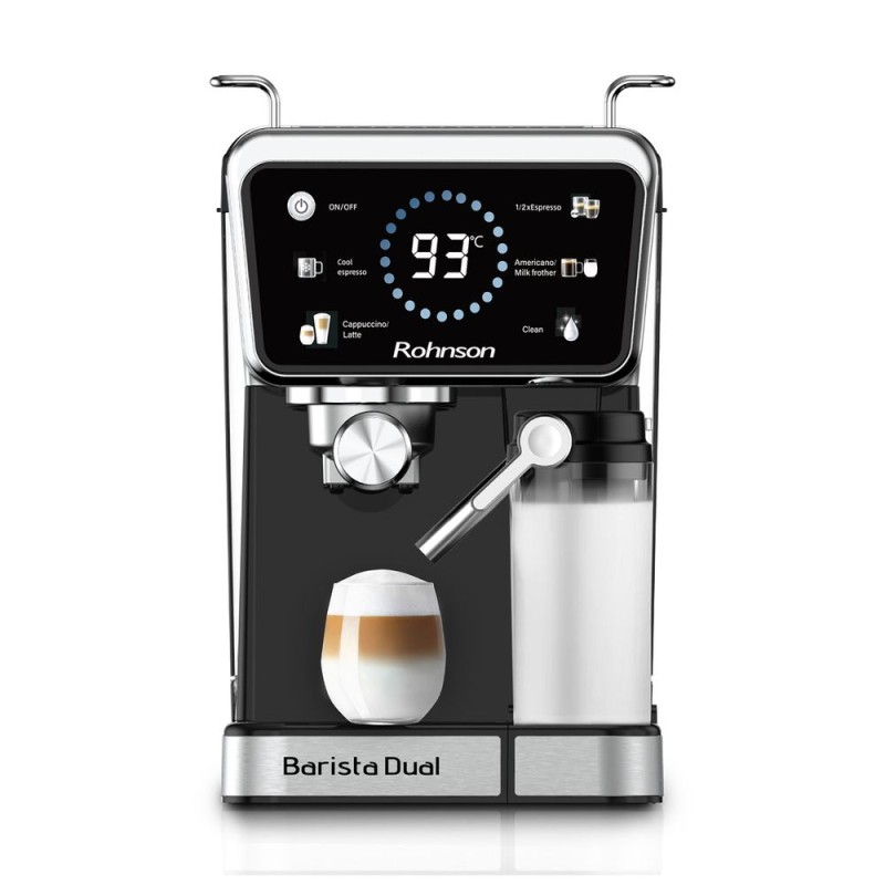 Rohnson Αυτόματη Μηχανή Espresso Barista Dual R-98082 1350W 20bar