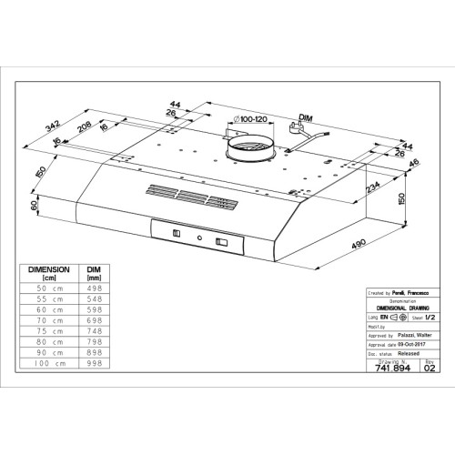 Faber Απορροφητήρας Ελεύθερος 2740 BASE BR A75 75cm (300.0557.550) Καφέ