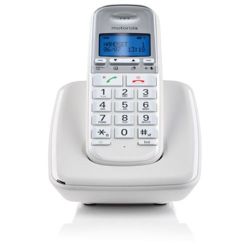 Motorola Ασύρματο Τηλέφωνο S3001 WHITE (Ελληνικό Μενού) Συμβατό με Ακουστικά Βαρηκοΐας (14587-9273)