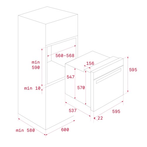 Teka Φούρνος Ανω Πάγκου Εντοιχιζόμενος HCB 6545 Inox