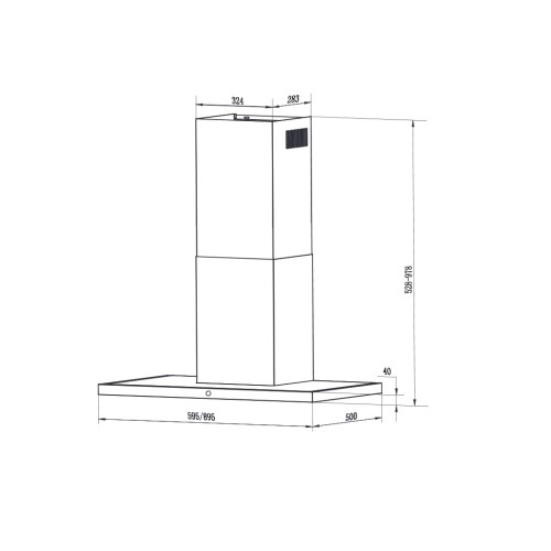 Faber Απορροφητήρας Τζάκι TSPG X/BK A60 2LS  60cm Inox