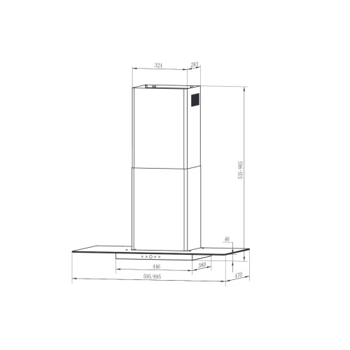 Faber Απορροφητήρας Τζάκι TGL X A90 2LS 90cm Inox