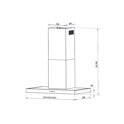 Faber Απορροφητήρας Τζάκι TSP X A90 2LS 90cm Inox