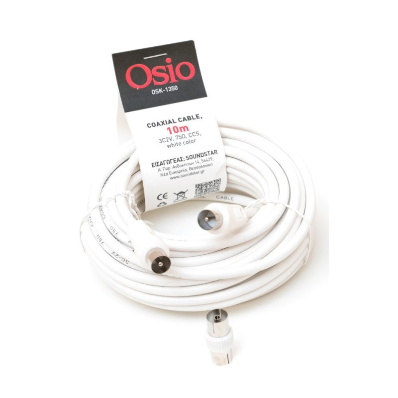 Osio Ομοαξονικό Καλώδιο Κεραίας Αρσενικό σε Θηλυκό OSK-1350 10 m
