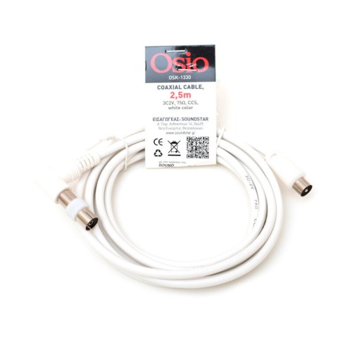 Osio Ομοαξονικό Καλώδιο Κεραίας Αρσενικό σε Γωνιακό Αρσενικό με Θηλυκό Αντάπτορα OSK-1330 2,5m