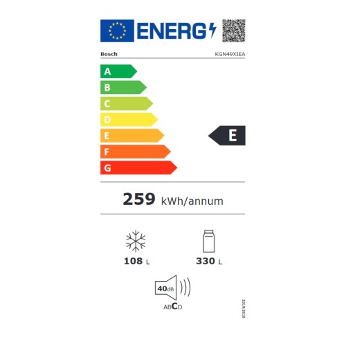 Bosch Ψυγειοκαταψύκτης KGN49XIEA Full No Frost 438lt Inox