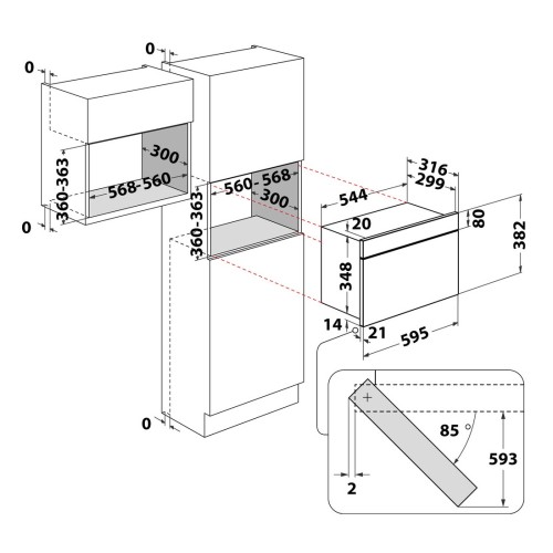 Whirlpool Εντοιχιζόμενος Φούρνος Μικροκυμάτων AMW 4900/IX (22Lt)