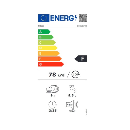 Pitsos Πλυντήριο πιάτων DSS60W00 (45cm) Λευκό