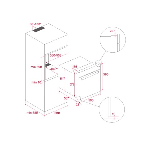 Teka Φούρνος Ανω Πάγκου Εντοιχιζόμενος SteakMaster