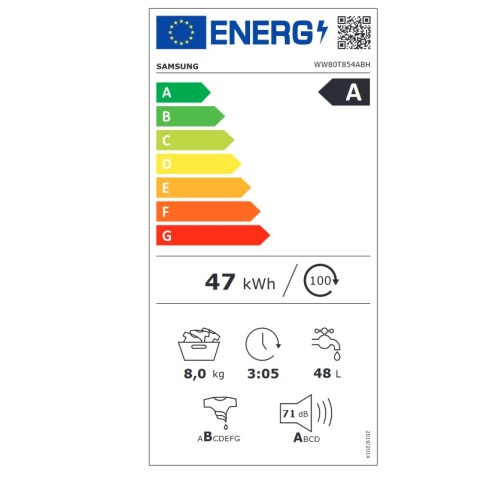 Samsung Πλυντήριο Ρούχων WW80T854ABH/S6 (8kg 1400rpm A)