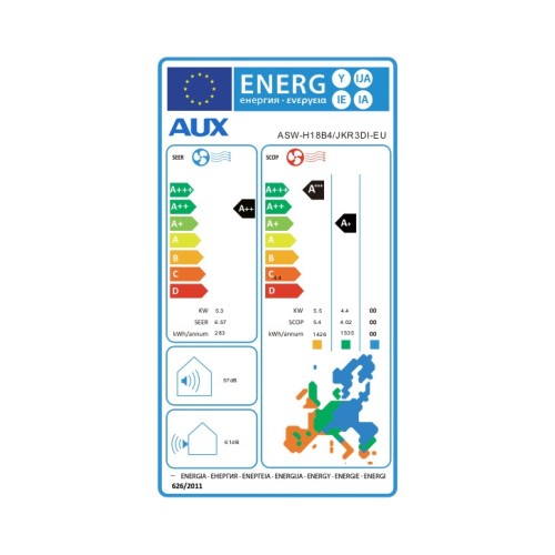 AUX Κλιματιστικό J-Smart ASW-H18B4/JKR3DI-EU 18000Btu (A++/A+++) White