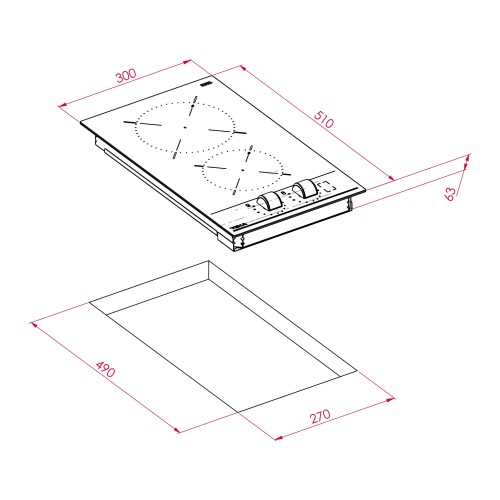 Teka Κεραμική Εστία Domino TBC 32000 XFL 30cm