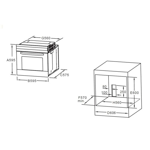 Eskimo Εντοιχιζόμενος Φούρνος Ανω Πάγκου ES BO7009 Inox