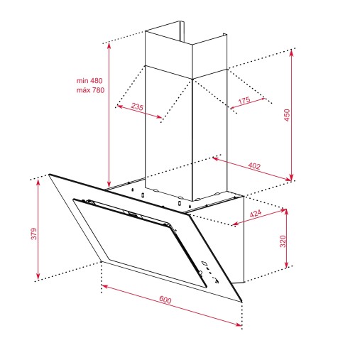 Teka Απορροφητήρας Τζάκι DVT 68660 (60cm) Λευκός