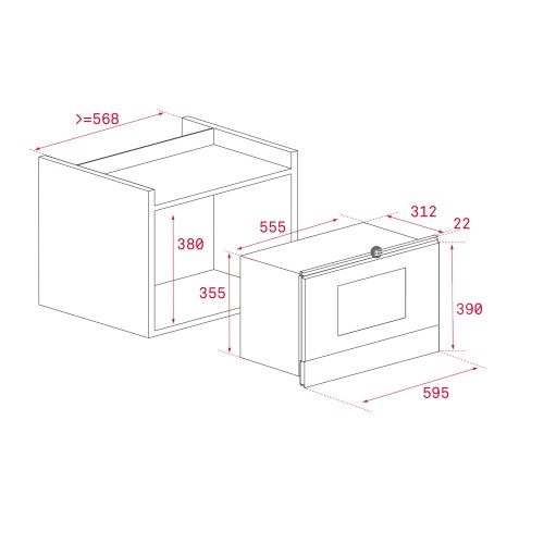 Teka Εντοιχιζόμενος Φούρνος Μικροκυμάτων ML 8220 BIS L (22Lt) London Brick Brown