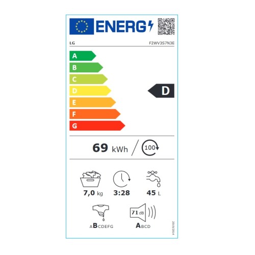 LG Πλυντήριο Ρούχων Slim F2WV3S7N3E (7kg 1200rpm)