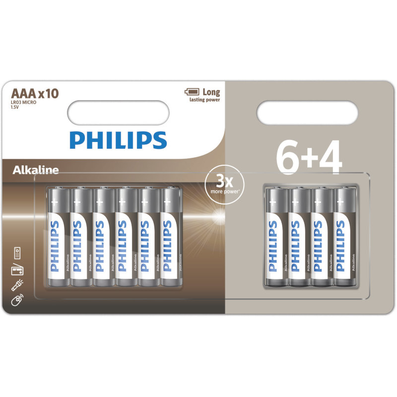 Philips Αλκαλική Μπαταρία LR03A10BP/GRS (10τμχ)