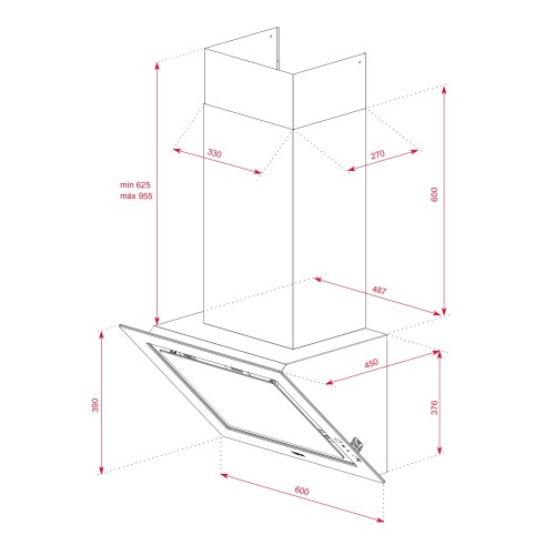 Teka Απορροφητήρας Τζάκι DLV 68660 TOS 60cm White Marble