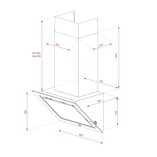 Teka Απορροφητήρας Τζάκι DLV 98660 (90cm) White Marble