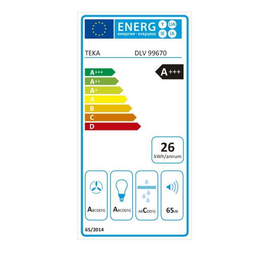 Teka Απορροφητήρας Τζάκι DLV 99670 (90cm) Mαύρο κρύσταλλο