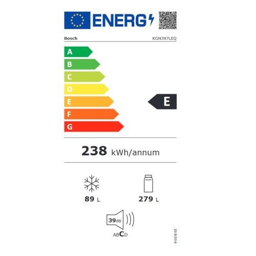 Bosch Ψυγειοκαταψύκτης KGN397LEQ NoFrost 368lt Inox