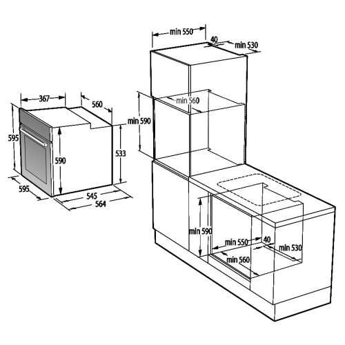 Gorenje Εντοιχιζόμενος Φούρνος Ανω Πάγκου BSA6737E15X (738006)
