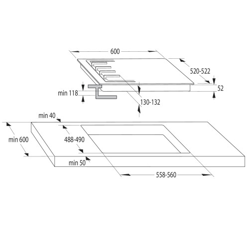 Gorenje Αυτόνομη Μικτή Εστία GCE691BSC (734118) 60cm