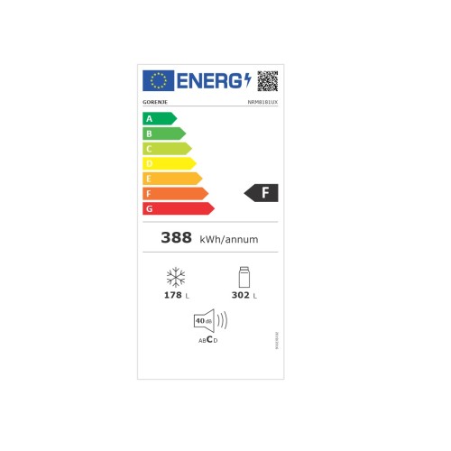 Gorenje Ψυγείο Ντουλάπα NRM8181UX 734260 No Frost 480lt Silver