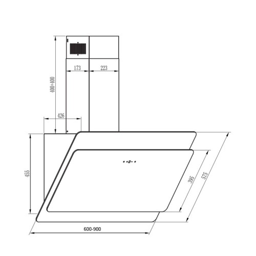 Gruppe Απορροφητήρας Τζάκι Kalos S-6008-C05-M13-900 White 90cm