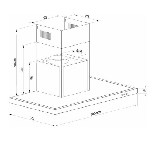 Gruppe Απορροφητήρας Τζάκι Ostria S-1003A-A01-M13-600 60cm