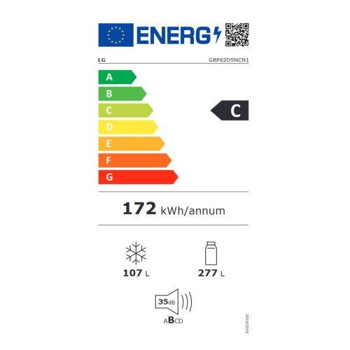 LG Ψυγειοκαταψύκτης GBP62DSNCN1 Total No Frost 384Lt Dark Graphite